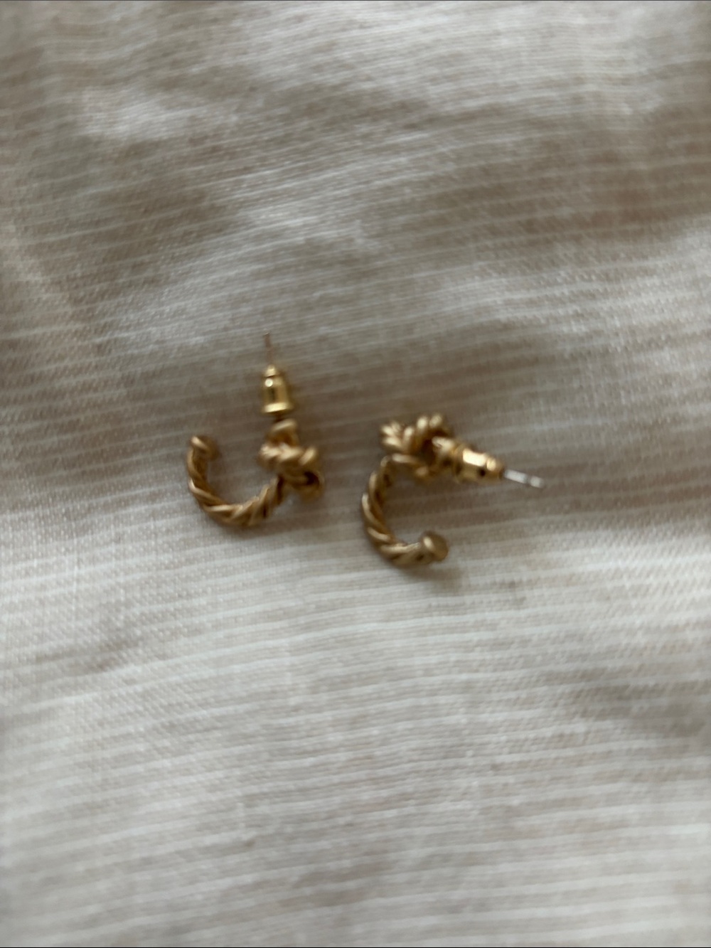 Twisted Mini Hoop Stud Earrings in Gold
